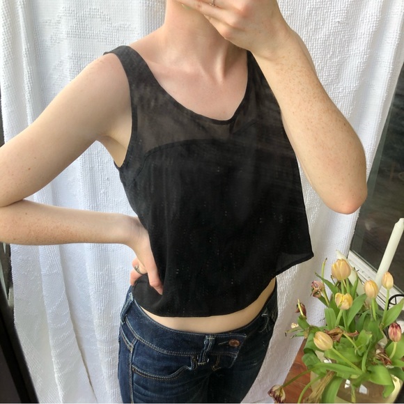 Chiffon cropped tank top - Picture 5 of 6